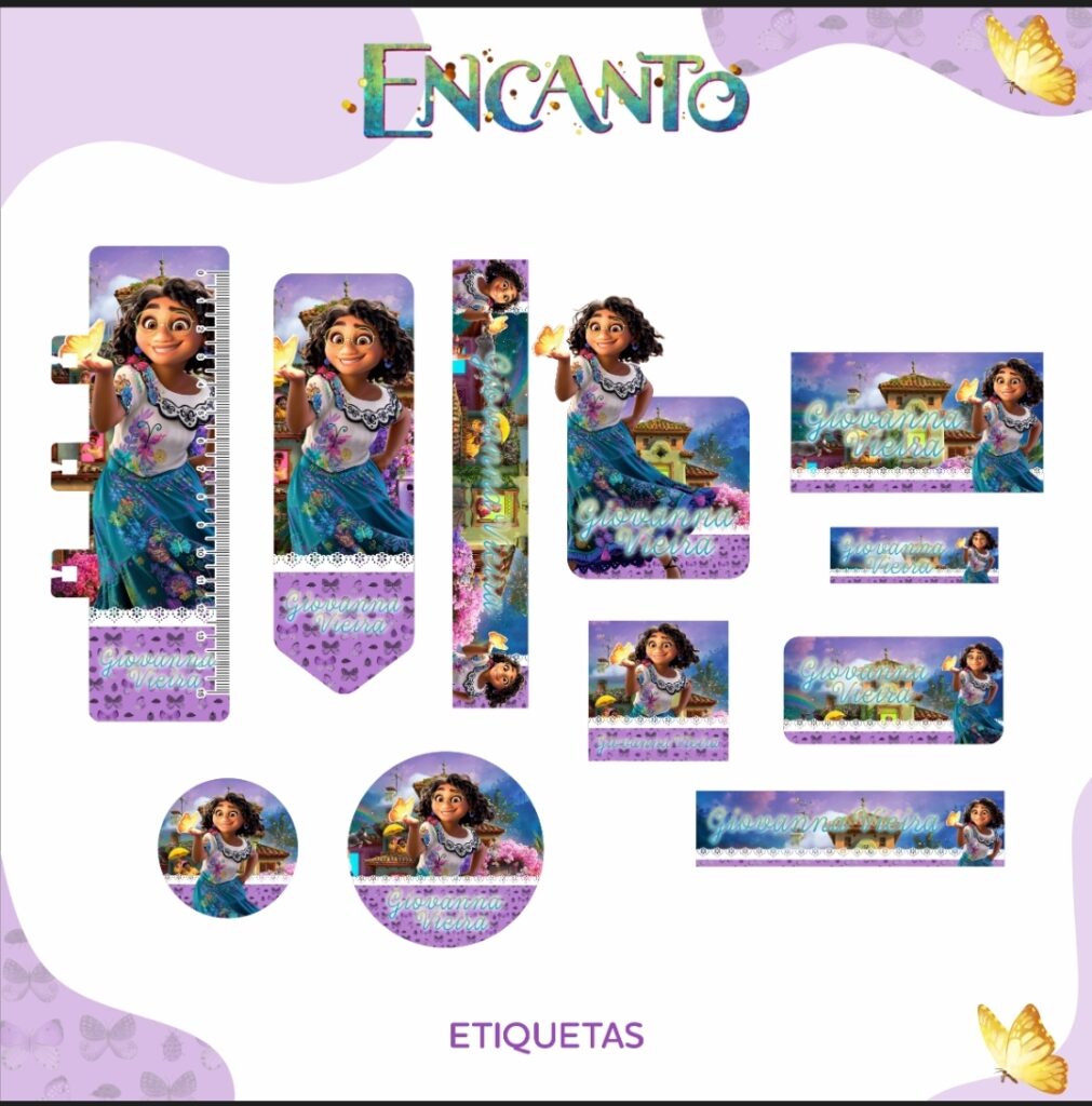 Pack De Etiquetas Escolares Encanto Disney 